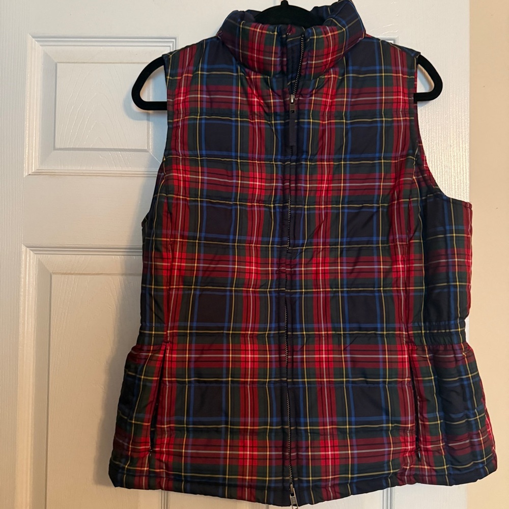 Talbots  Plaid Puffer vest